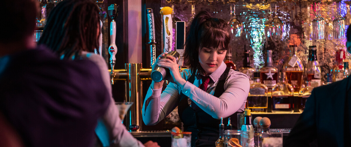 Bartender preparing a drink at the Reserve Lounge