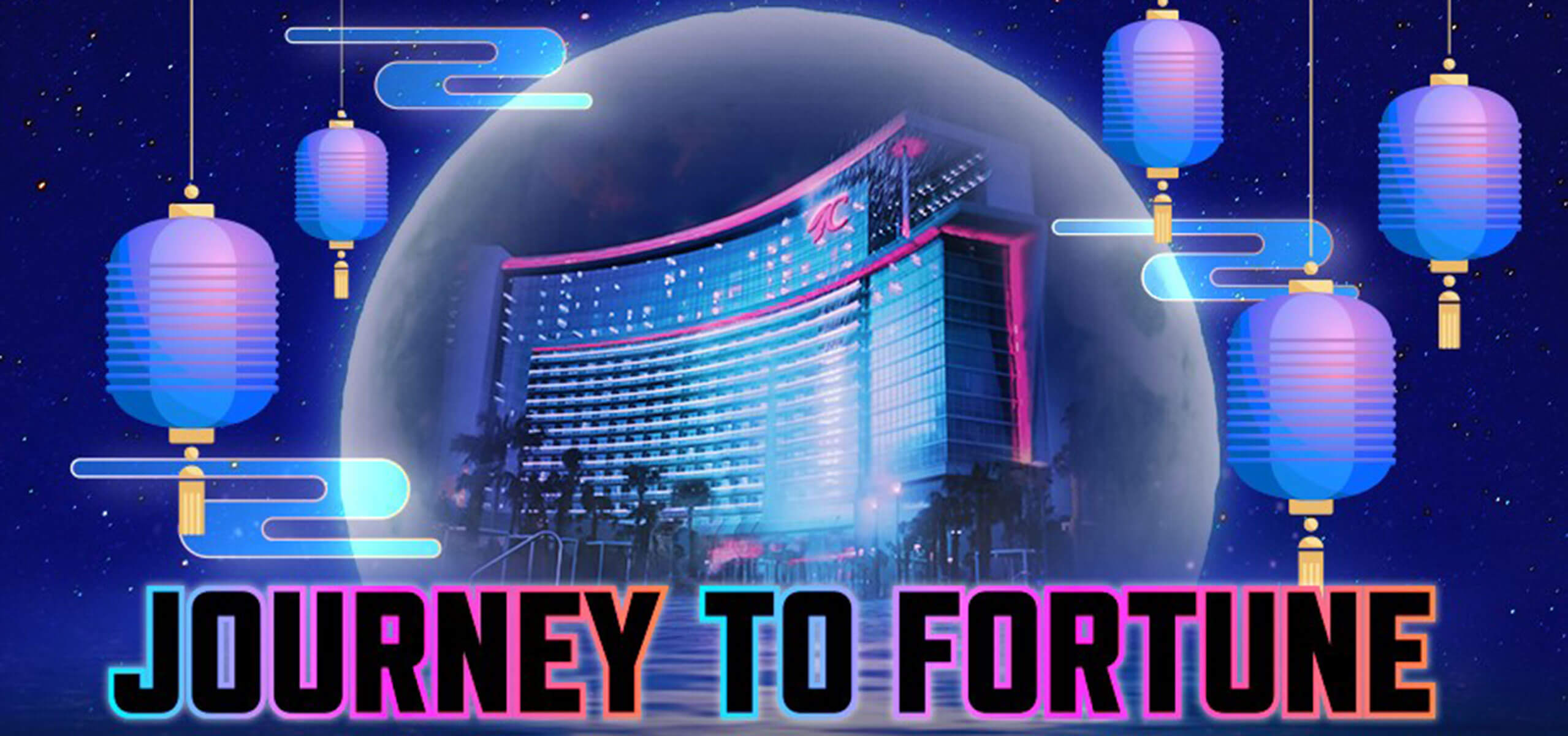 Mid-Autumn Moon Festival ‘Journey to Fortune’ graphic with glowing lanterns and a full moon motif.