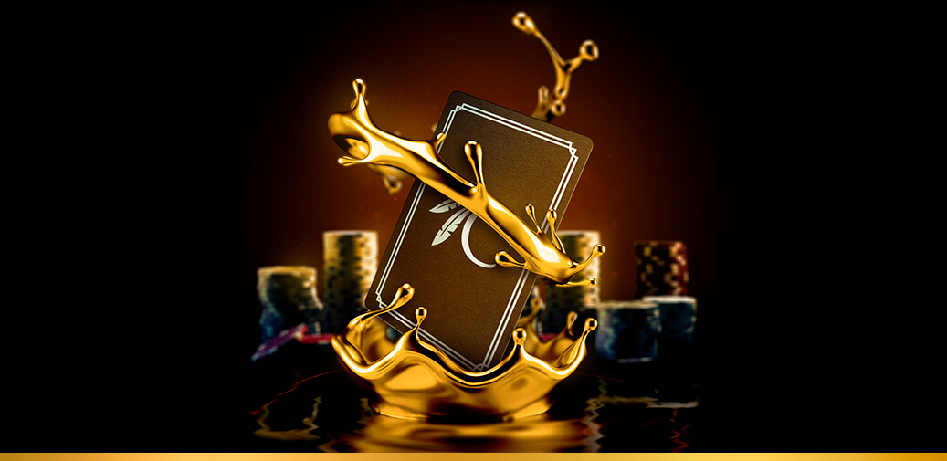 poker card in gold